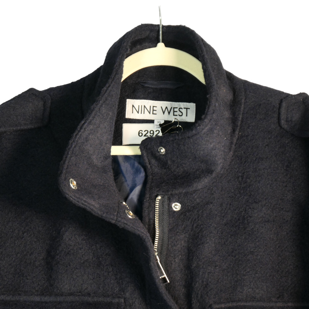 Nine West Jacket Womens Size XL Dark Blue Fleece Normcore Minimalist Casual Chic - Picture 10 of 11
